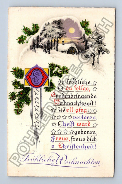 Pohlednice Německo Vánoce zimní krajina 1932 (M41827)