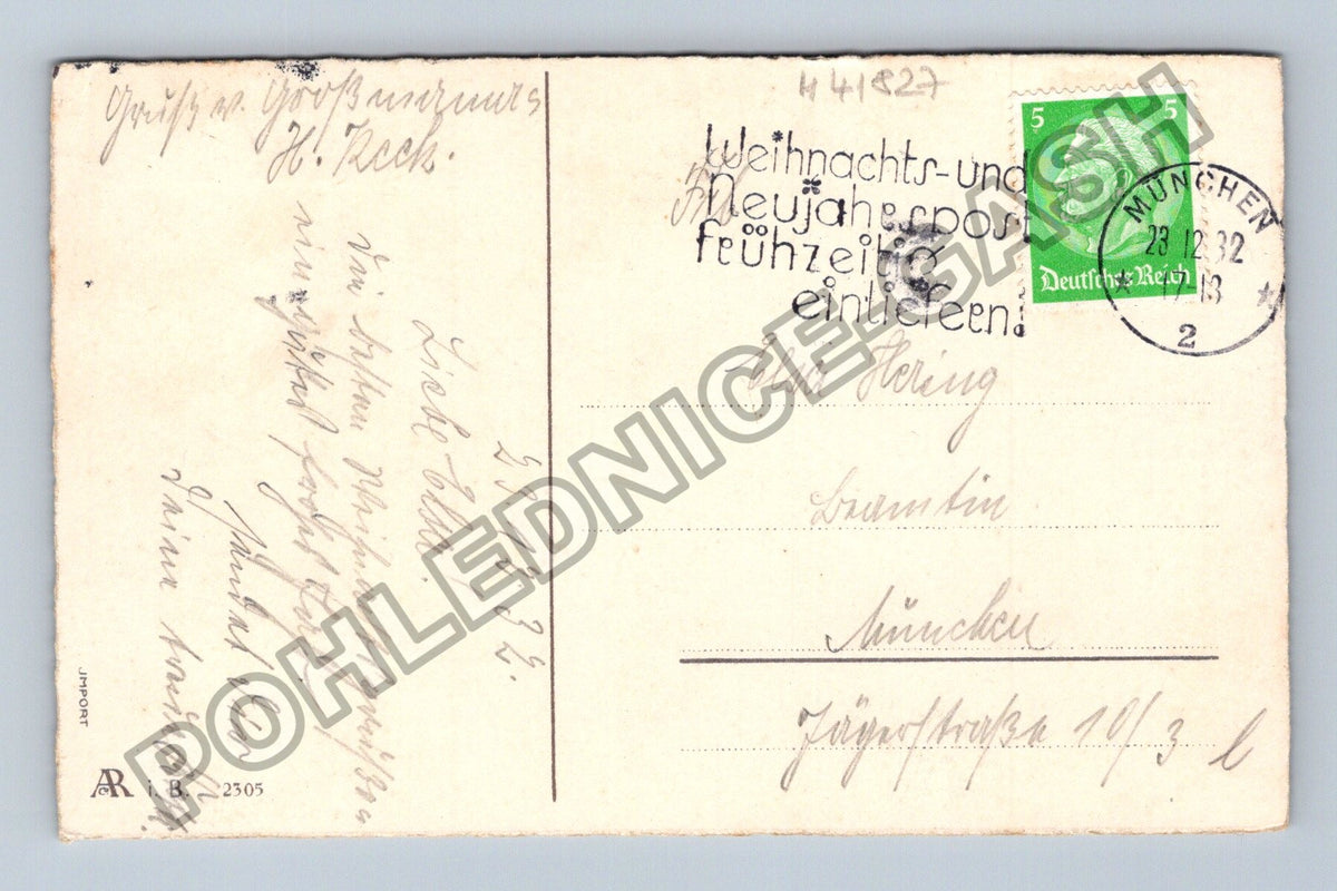Pohlednice Německo Vánoce zimní krajina 1932 (M41827)