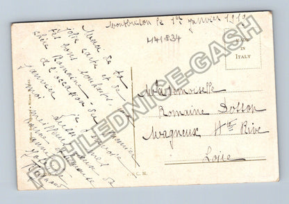Pohlednice Francie Novoroční přání zimní krajina 1919 (M41834)