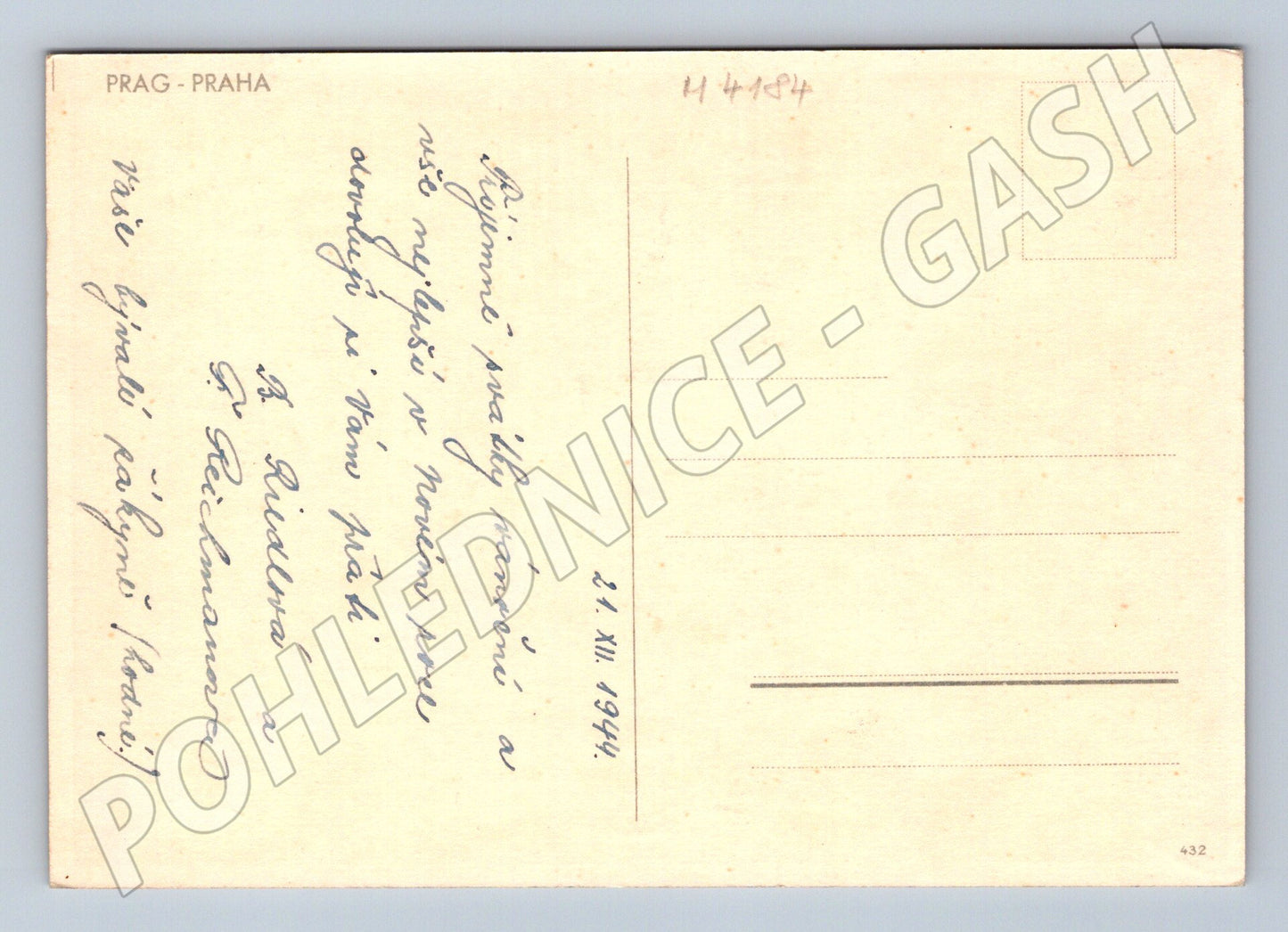 Pohlednice Praha Národní divadlo noční motiv 1944 (M4184)