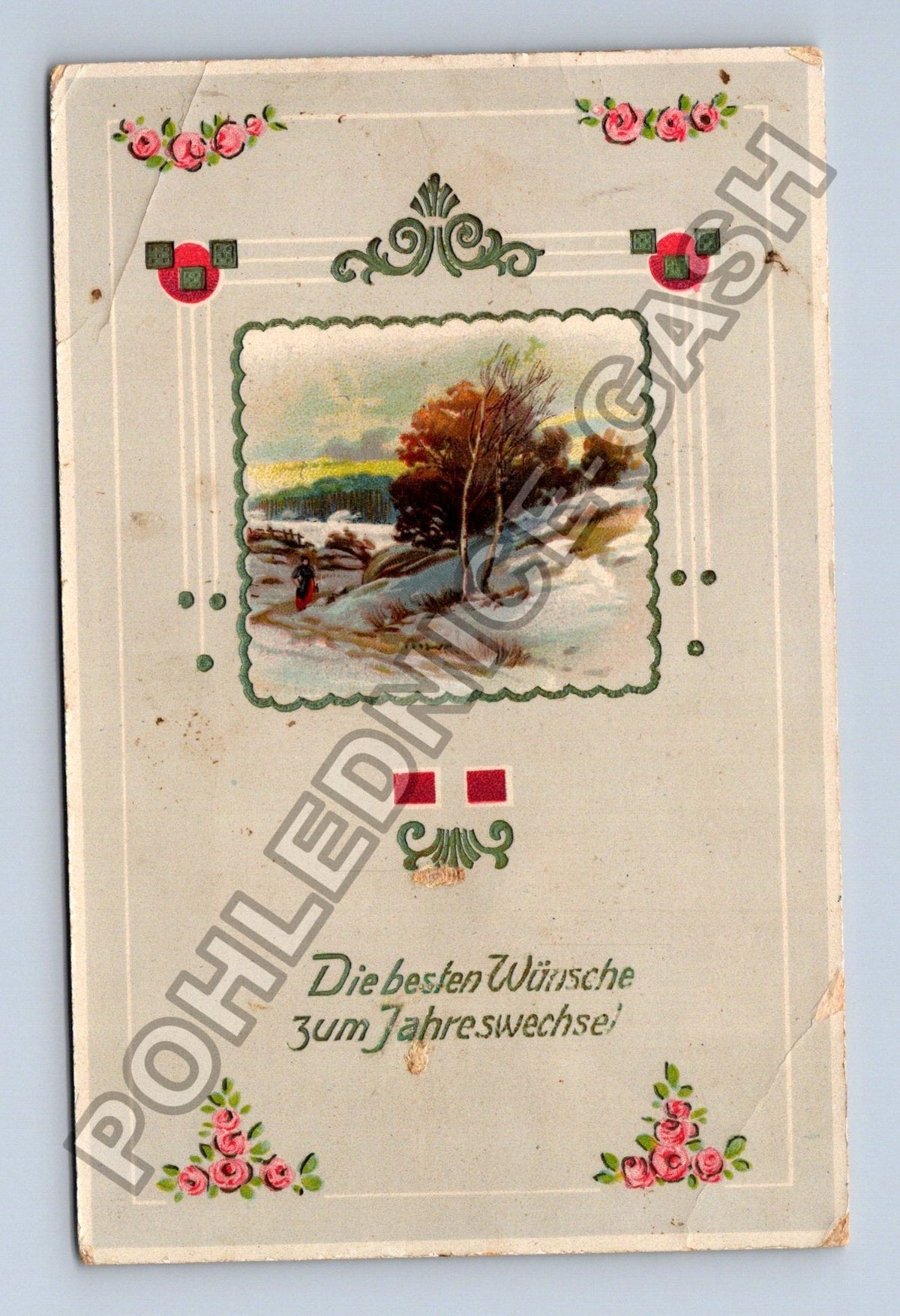 Pohlednice Německo Novoroční přání zimní krajina 1914 (M41848)