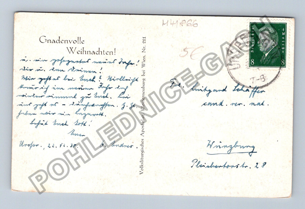 Pohlednice Německo náboženský motiv Vánoce 1930 (M41866)