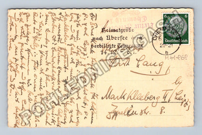 Pohlednice Německo zimní krajina s koňmi 1937 (M41868)