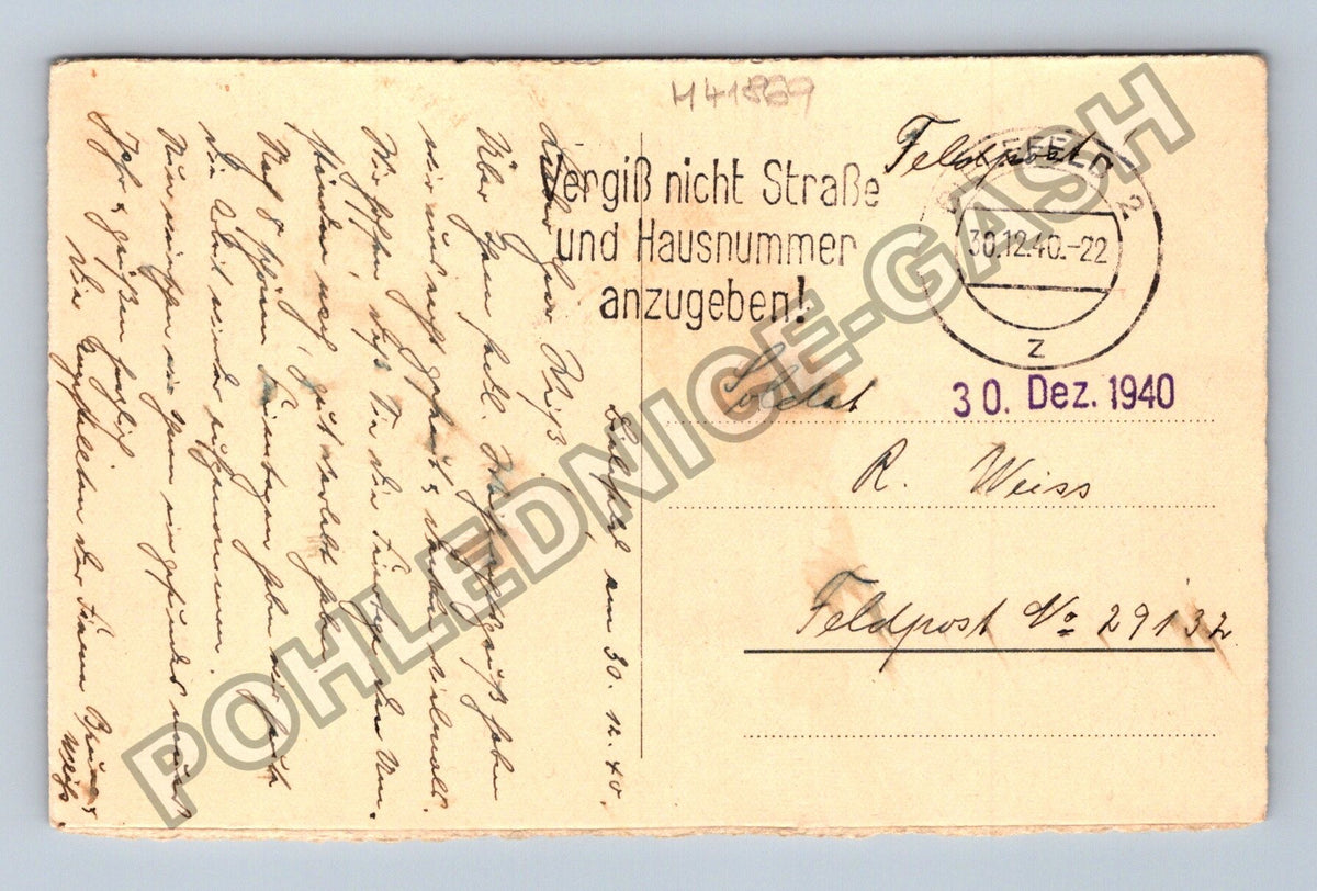 Pohlednice Německo zasněžená krajina chata hory 1940 (M41869)