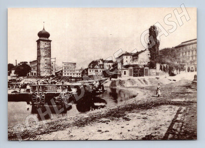 Pohlednice Praha Šítkovské mlýny náplavka 1890 (M4187)