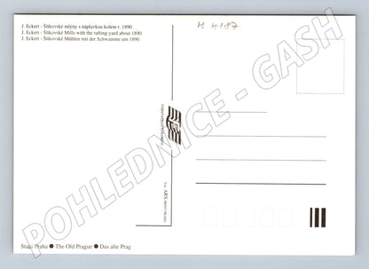 Pohlednice Praha Šítkovské mlýny náplavka 1890 (M4187)