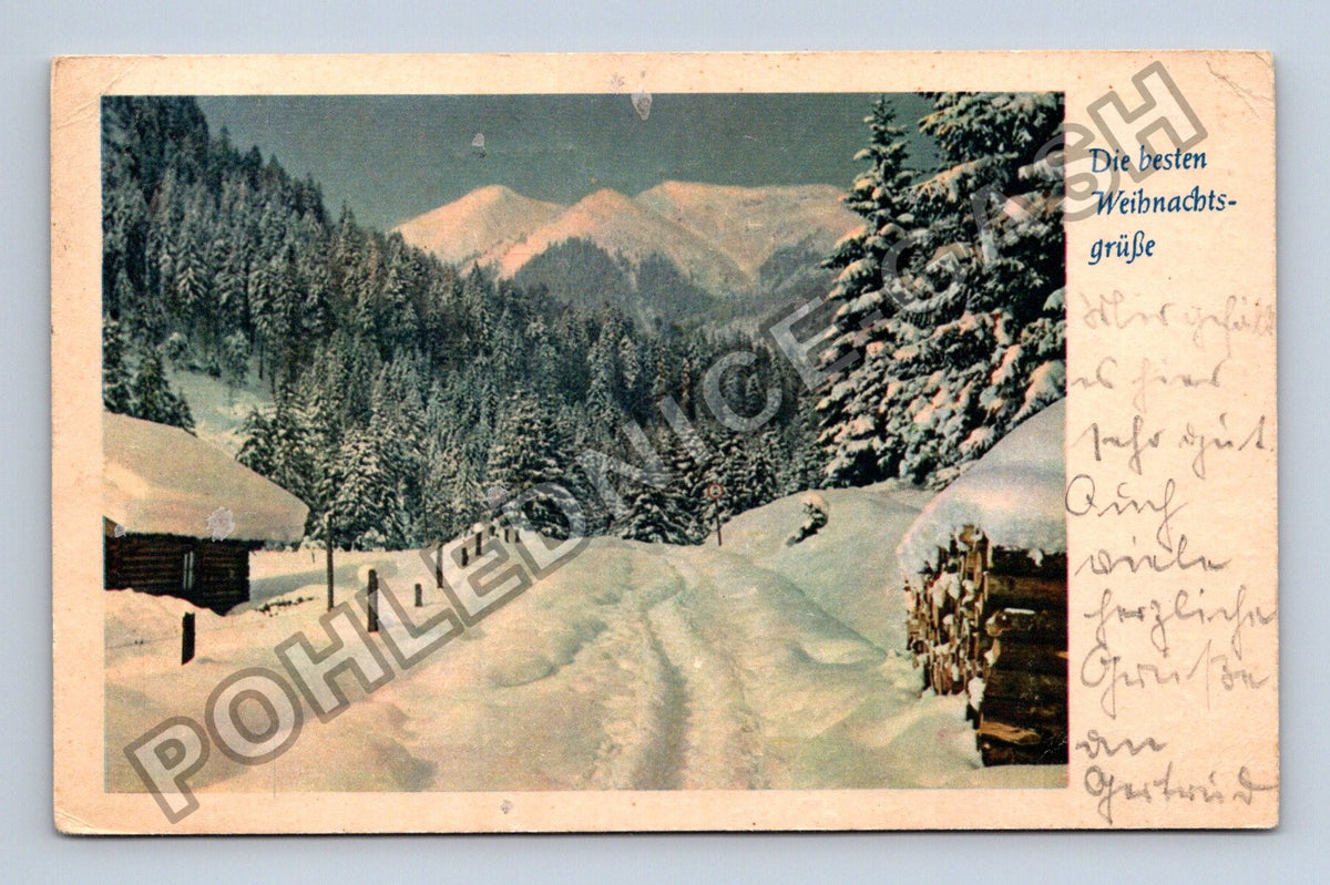 Pohlednice Německo zimní krajina horská chata Vánoce (M41872)
