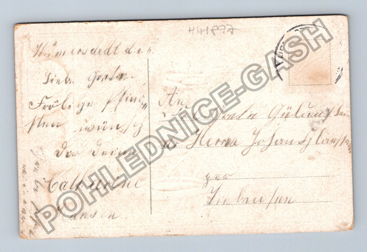 Pohlednice Fröhliche Pfingsten vrbové proutí cesta stromy (M41897)