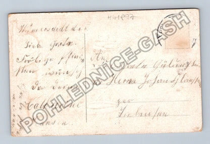 Pohlednice Fröhliche Pfingsten vrbové proutí cesta stromy (M41897)