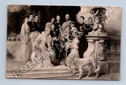 Pohlednice Německo císařská rodina s dětmi a psem 1906 (M41908)