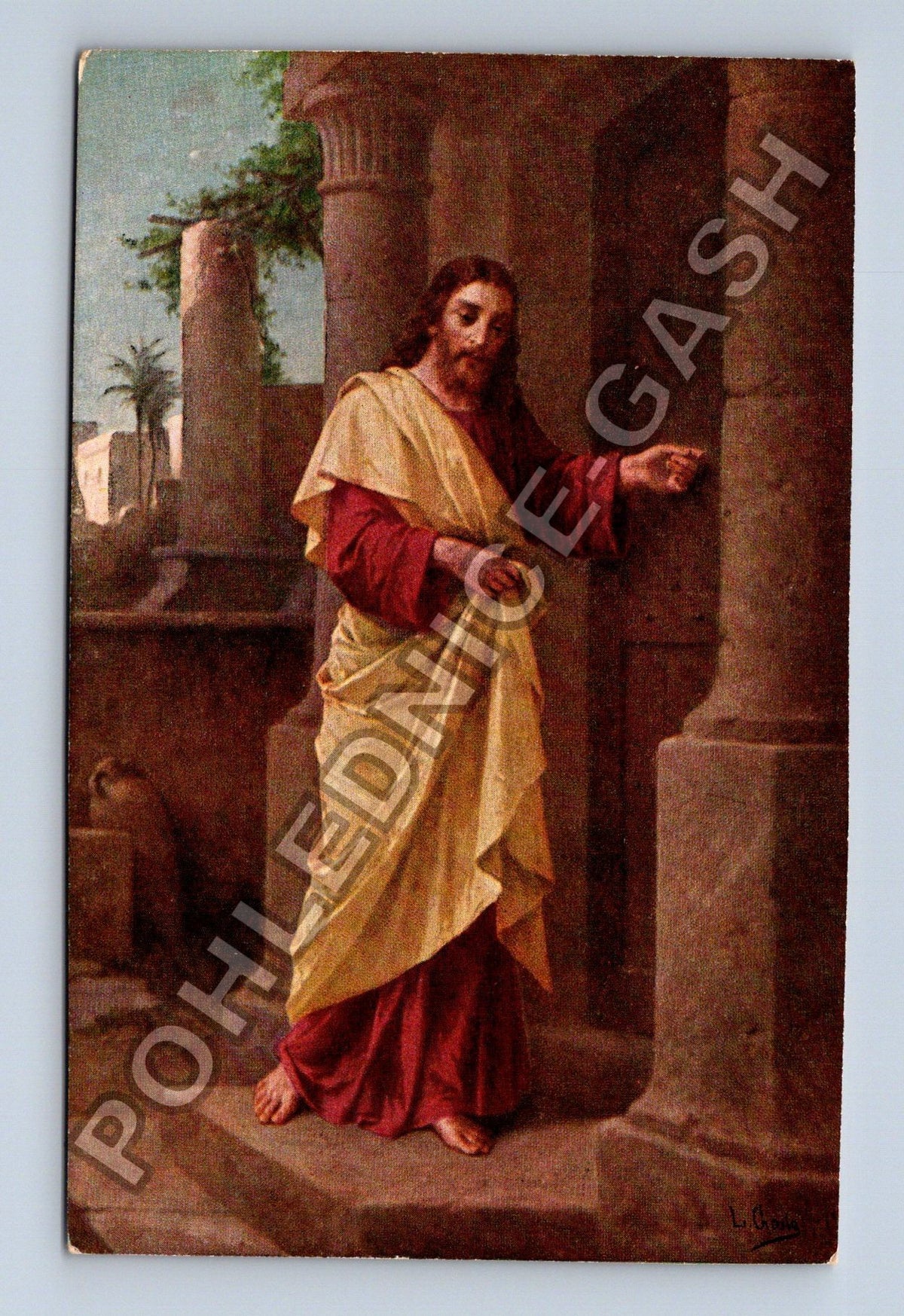 Pohlednice Ježíš Kristus klepající na dveře (M41914)