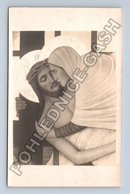 Pohlednice Pieta Ježíš a Marie náboženský motiv (M41919)
