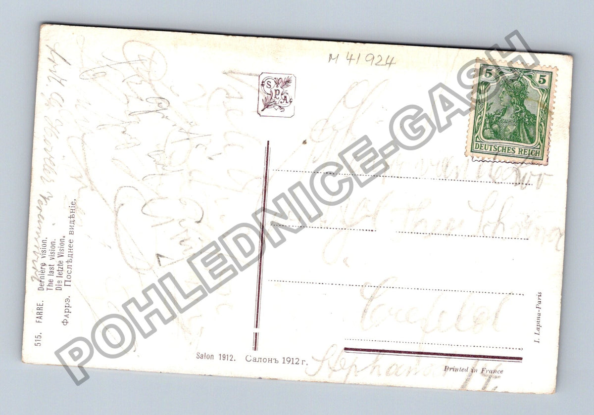 Pohlednice Francie FARRE Salon 1912 Poslední vize (M41924)