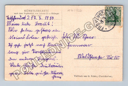 Pohlednice Německo lovecký výjev vydra 1910 (M41926)