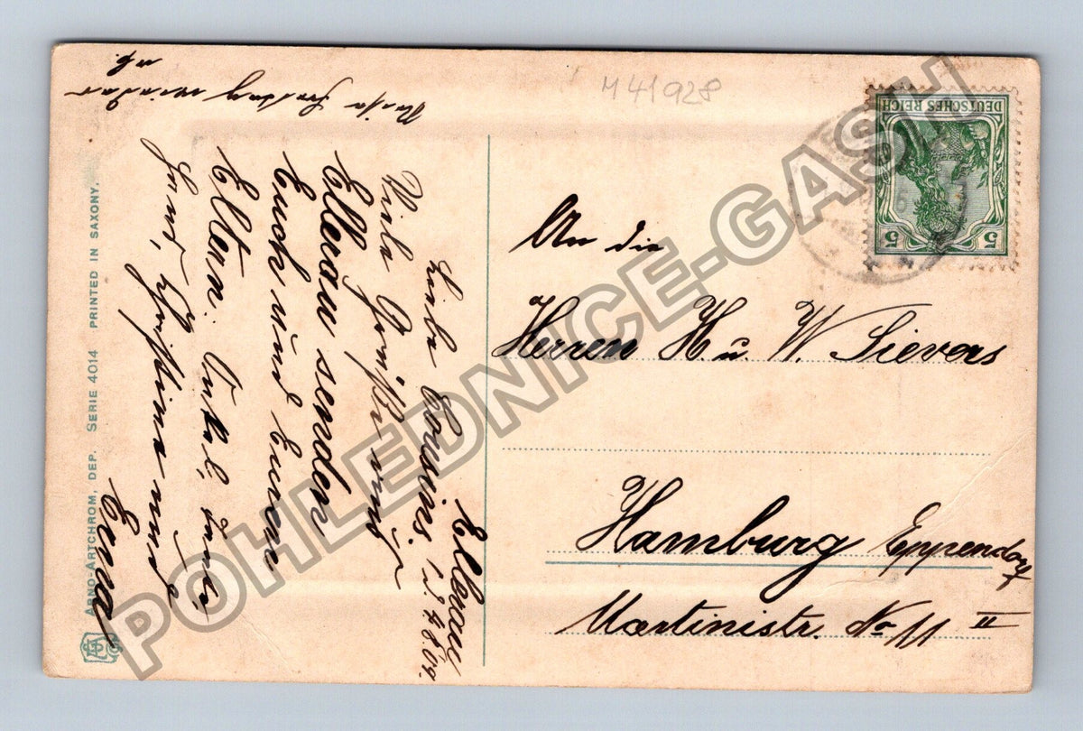 Pohlednice Německo Swan-Fütterung labutě ženy jezero (M41928)