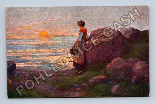 Pohlednice Sonnenuntergang O König pinx (M41969)