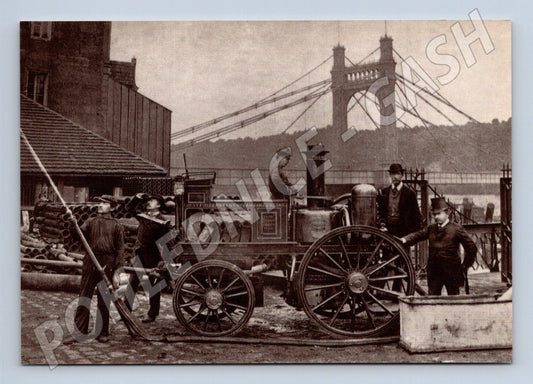 Pohlednice Praha parní stříkačka most Františka I (M4197)