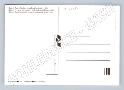 Pohlednice Praha parní stříkačka most Františka I (M4197)
