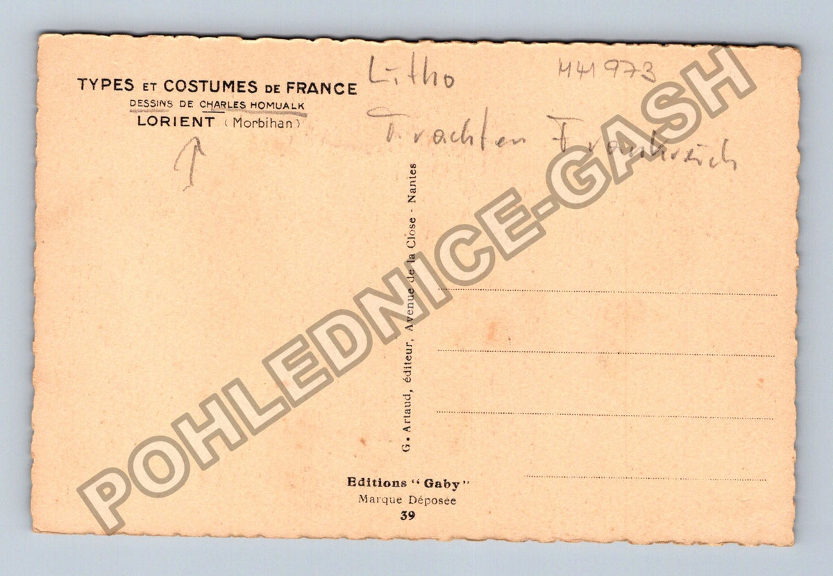 Pohlednice Francie Lorient ženy v krojích s košíky (M41973)