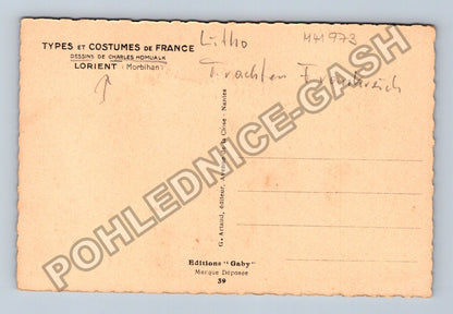 Pohlednice Francie Lorient ženy v krojích s košíky (M41973)