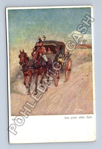 Pohlednice Kočár s kočím Aus guter alter Zeit (M41974)