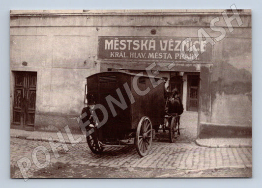 Pohlednice Praha vězeňský kočár starý motiv (M4198)