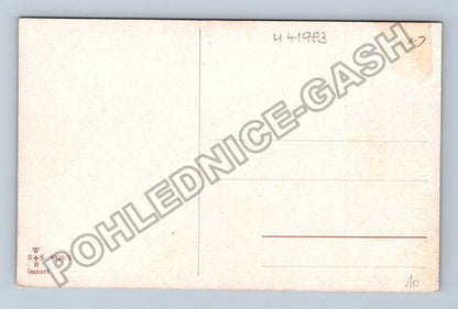 Pohlednice Zahradní scéna s fontánou a ženami (M41983)