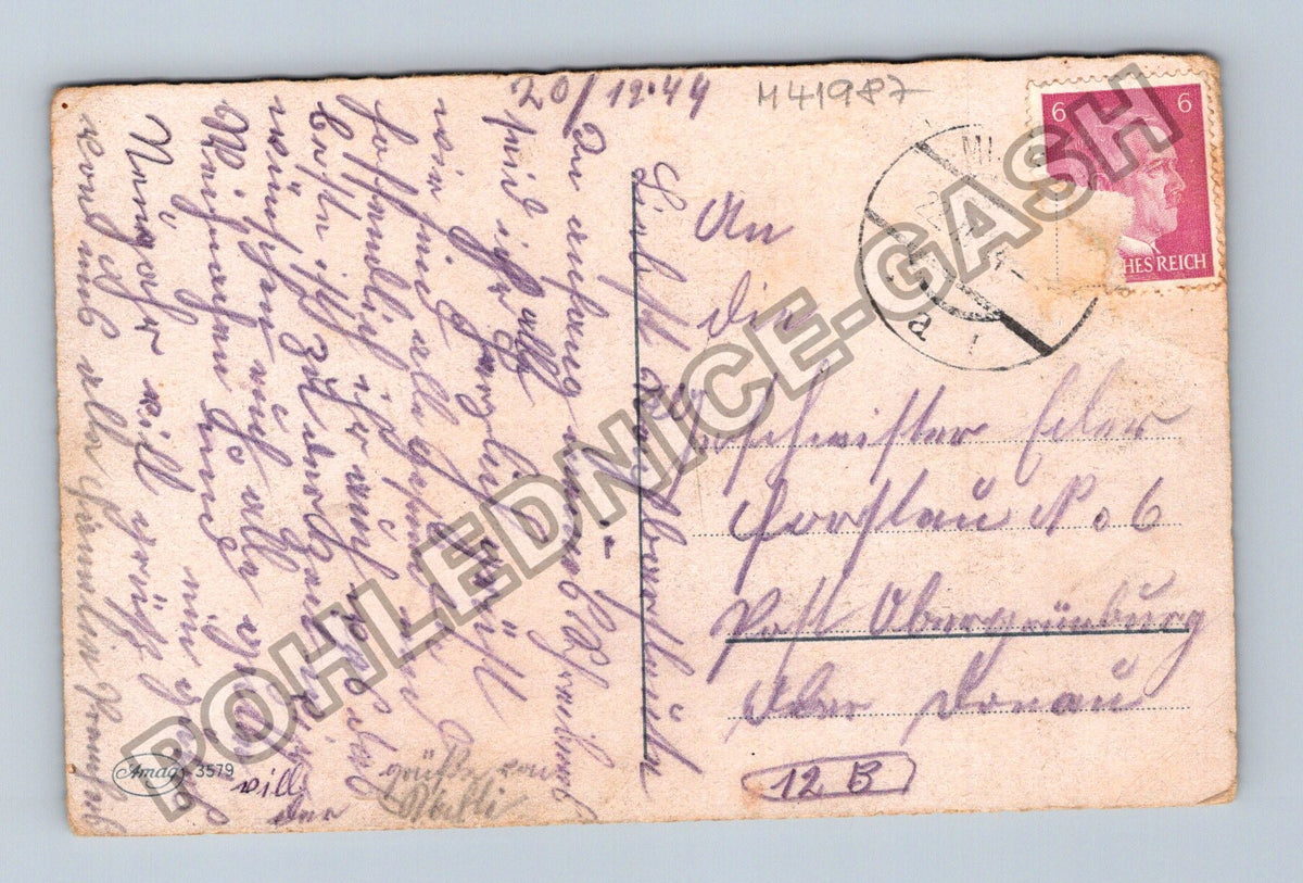 Pohlednice Jarní krajina rozkvetlé stromy 1944 (M41987)