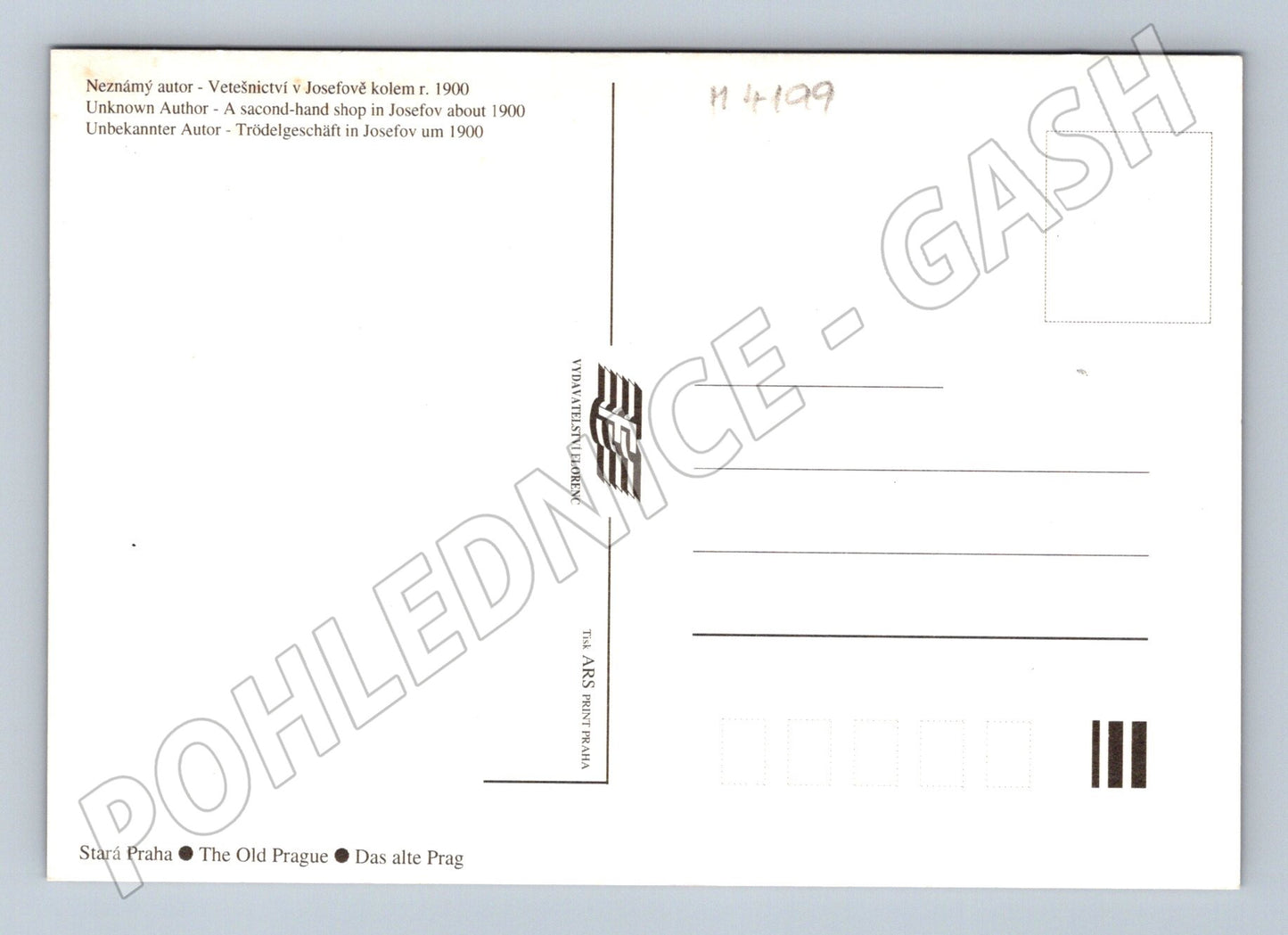Pohlednice Praha Josefov vetešnictví starý motiv (M4199)