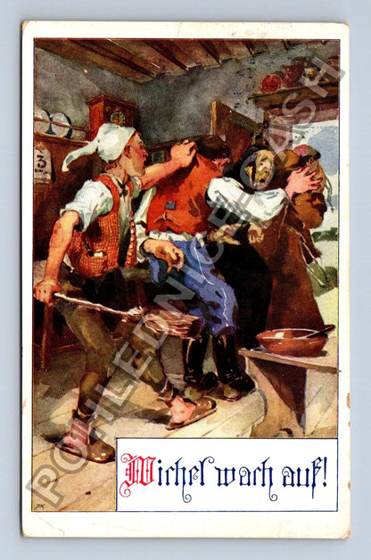 Pohlednice Rakousko Michel wach auf! ilustrace (M41997)