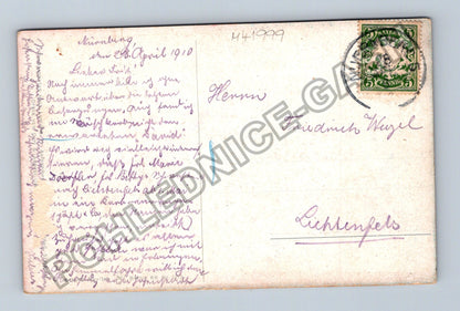 Pohlednice Německo Lichtenfels zahrada žena s deštníkem 1910 (M41999)