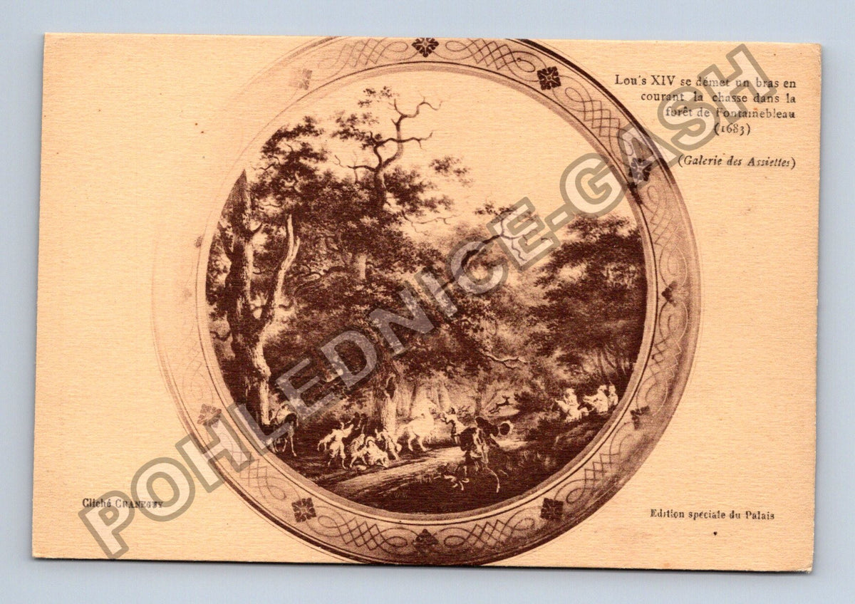 Pohlednice Francie Lous XIV lov Fontainebleau (M42002)