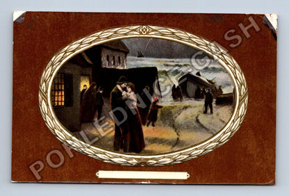 Pohlednice Francie milenecká dvojice bouře loď (M42004)