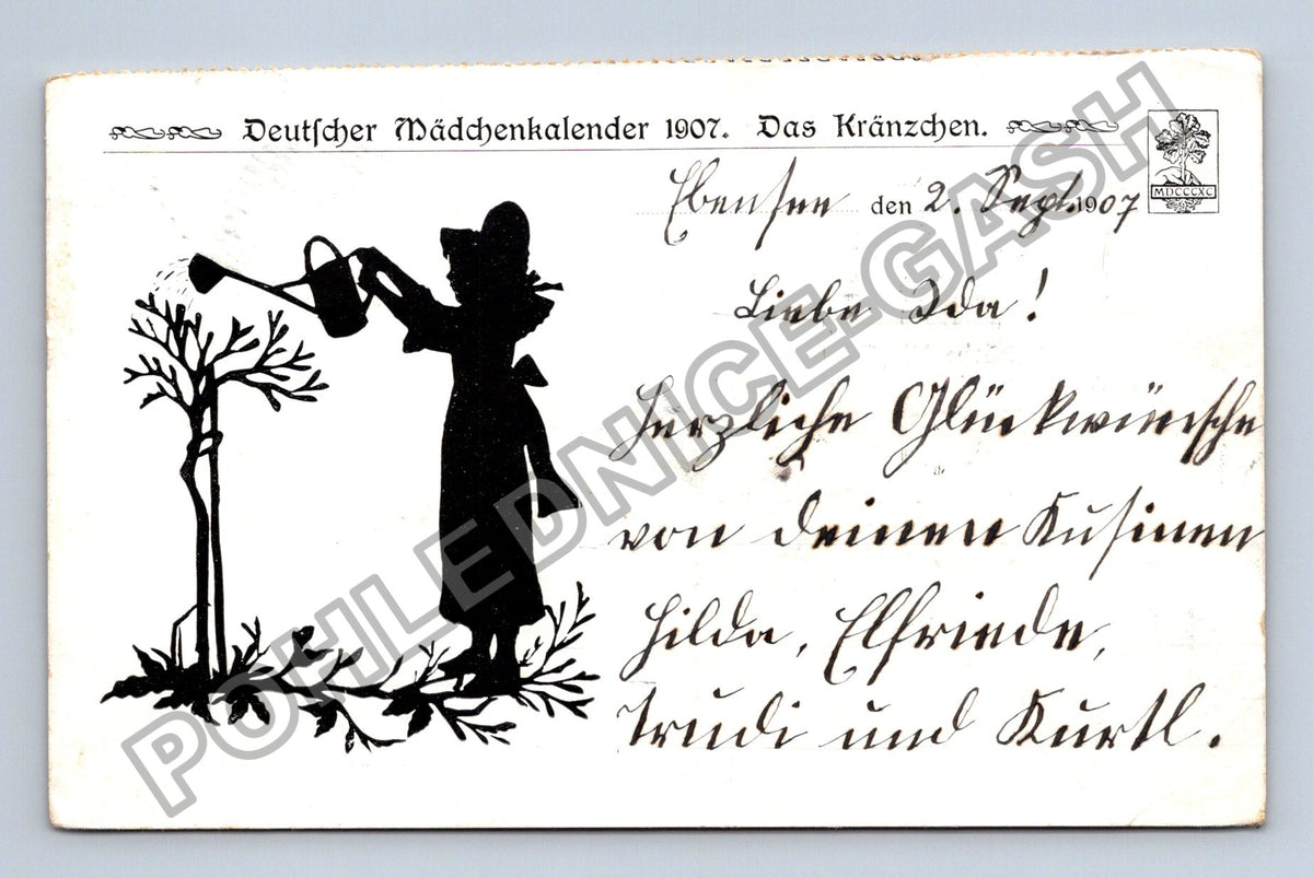 Pohlednice Rakousko Deutscher Mädchenkalender 1907 (M42042)