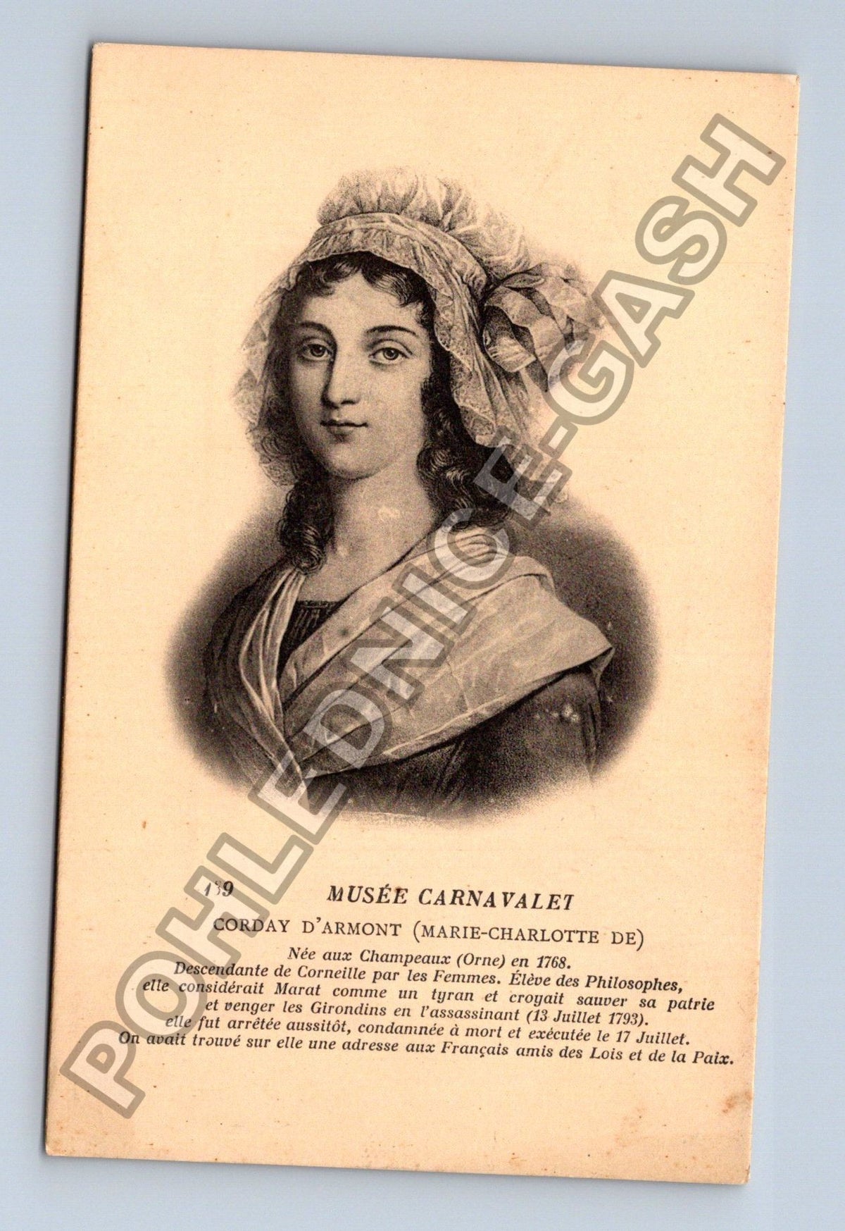 Pohlednice Francie Marie-Charlotte Corday Musée Carnavalet (M42043)