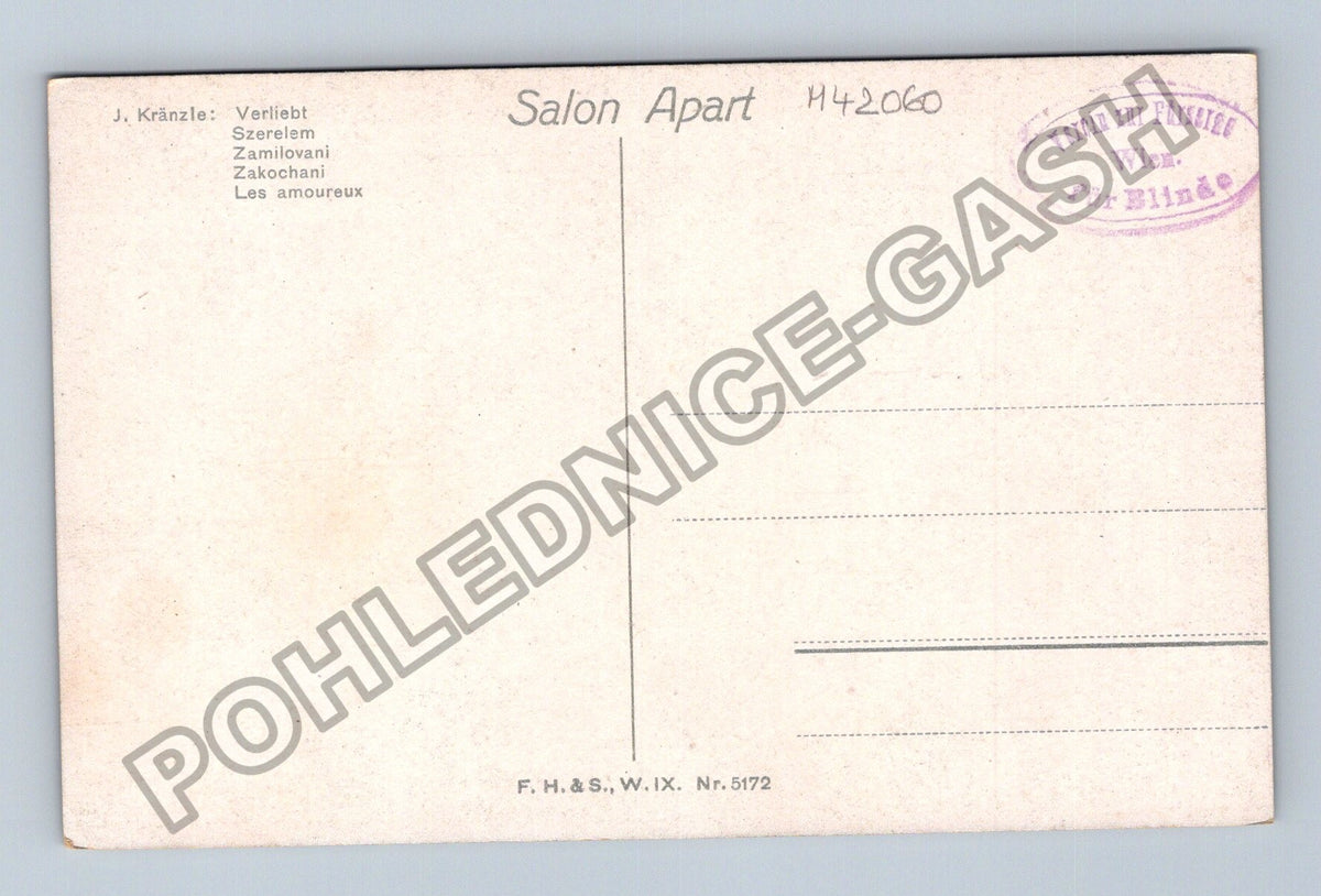 Pohlednice Žena čte dopis u okna Salon Apart (M42060)