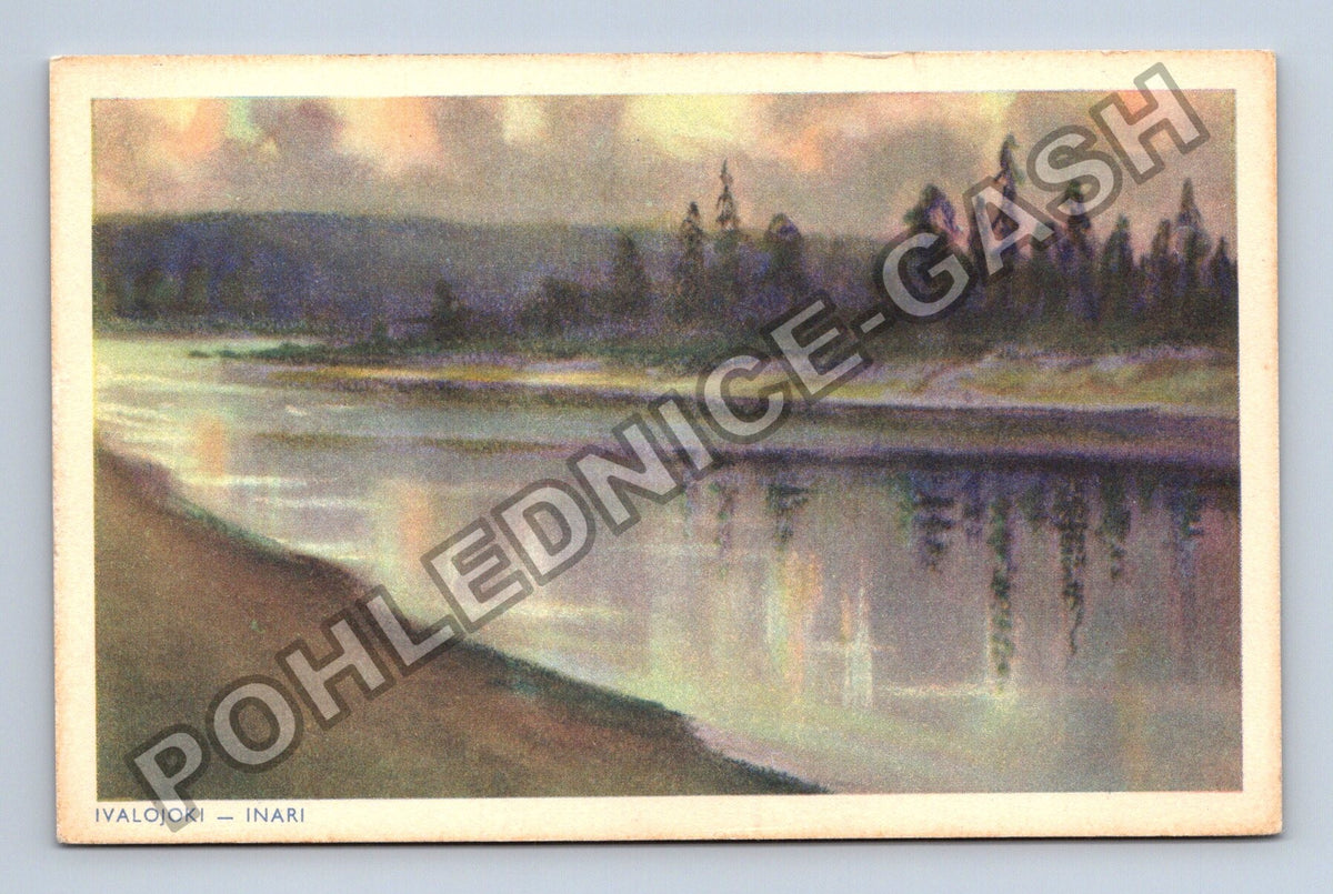Pohlednice Skandinávie Ivalojoki Inari řeka krajina (M42075)