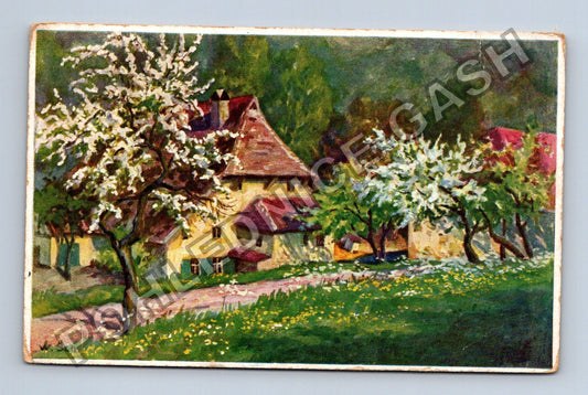 Pohlednice Frühlingszeit jarní čas malba W Schacht (M42110)