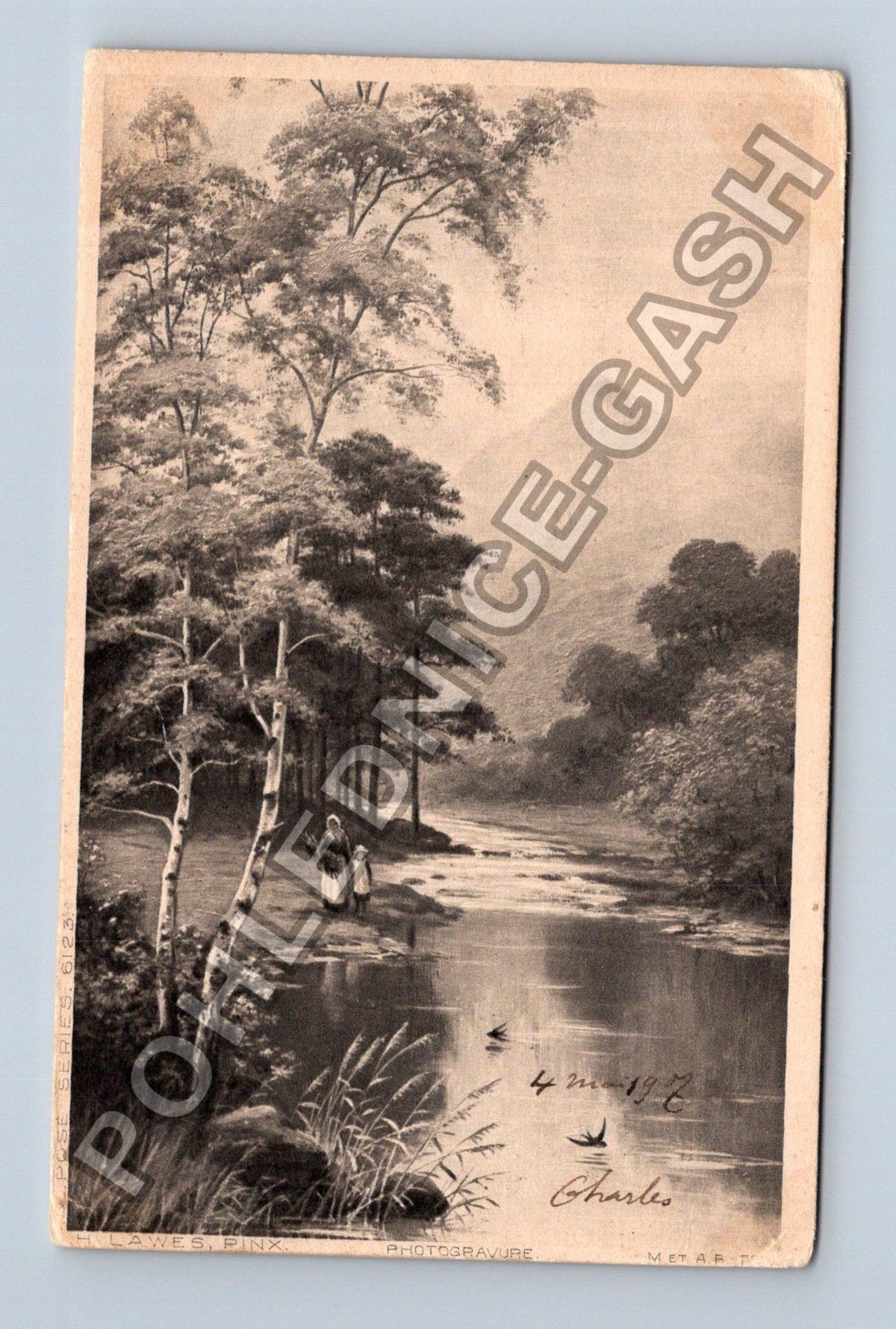 Pohlednice Belgie Liege krajina s řekou a horami (M42114)