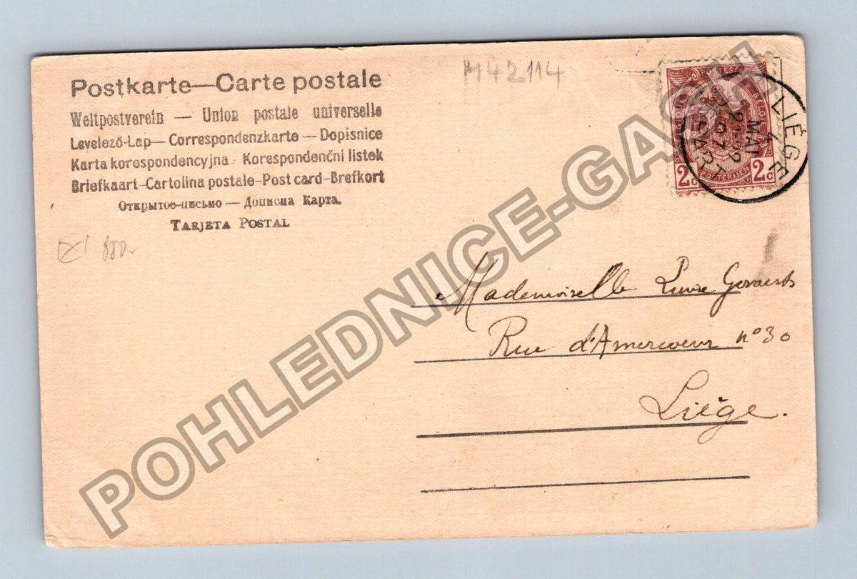 Pohlednice Belgie Liege krajina s řekou a horami (M42114)