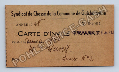 Starý Francie Guichainville lovecký spolek 1948 (M42144)