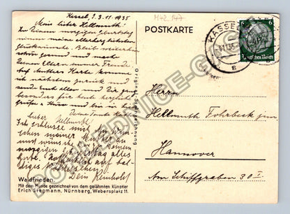 Pohlednice Německo Waldfrieden jelen laň 1935 (M42147)