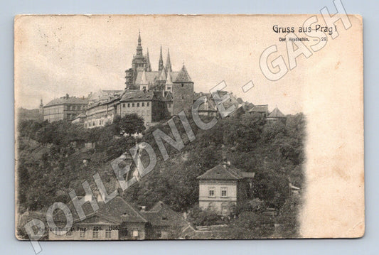 Pohlednice Praha Hradčany 1908 historický motiv (M4215)
