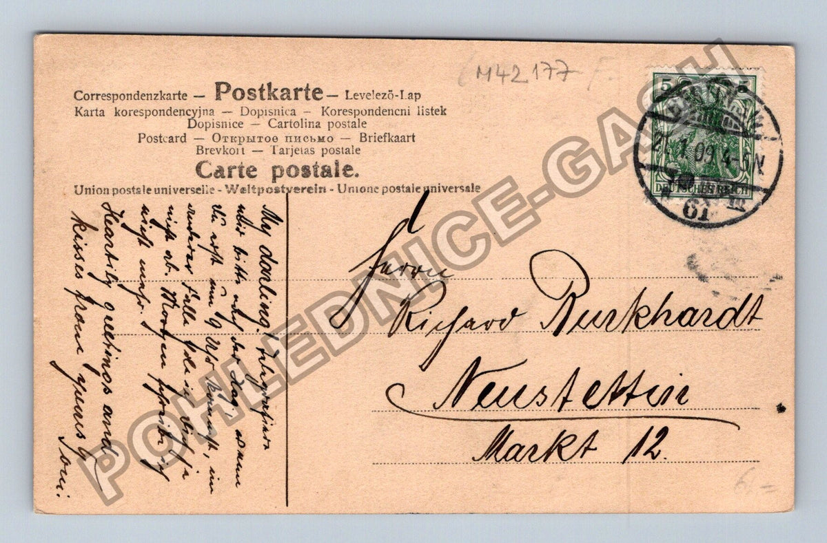 Pohlednice Německo Alt-Heidelberg hrad a pár (M42177)
