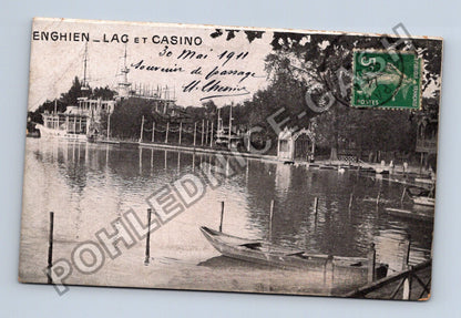 Pohlednice Francie Enghien-les-Bains jezero a kasino 1911 (M42187)
