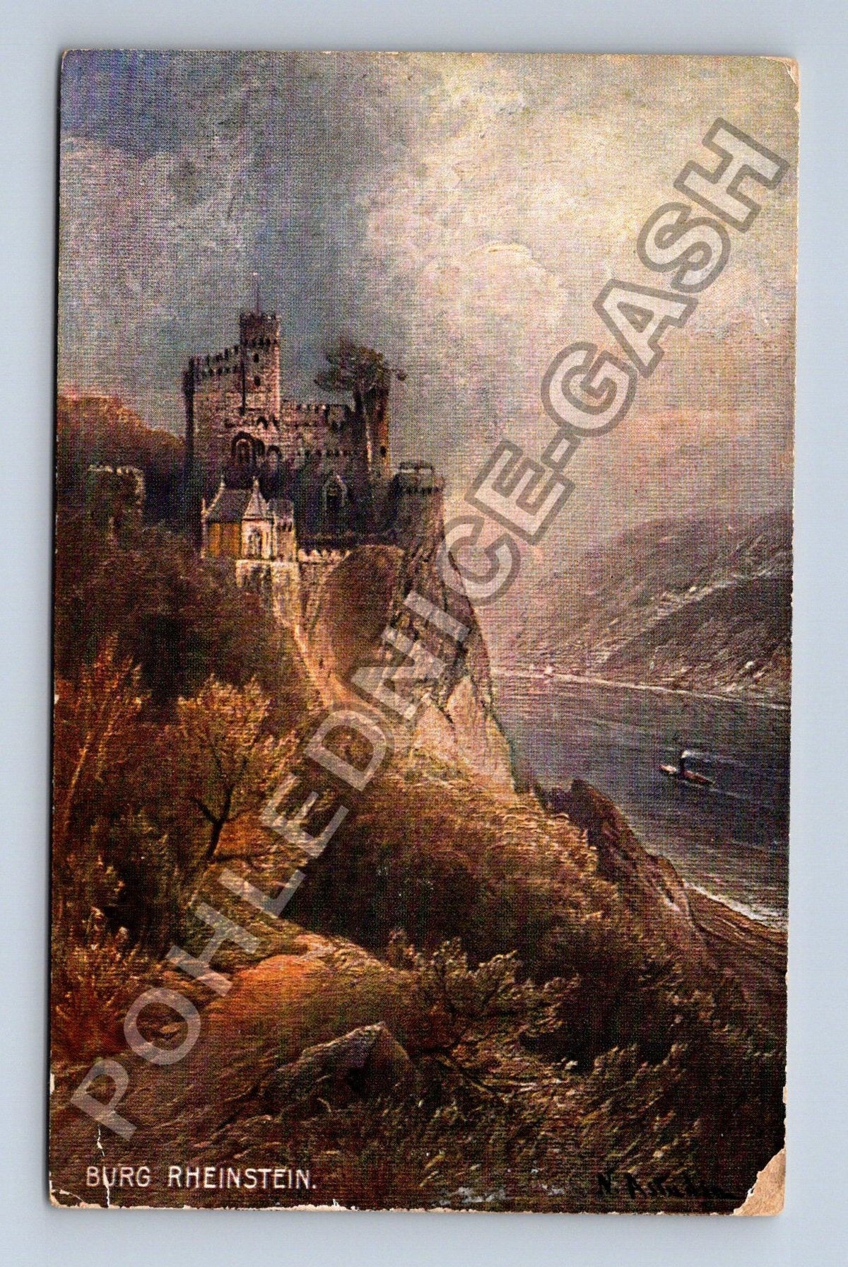 Pohlednice Německo Burg Rheinstein hrad (M42197)