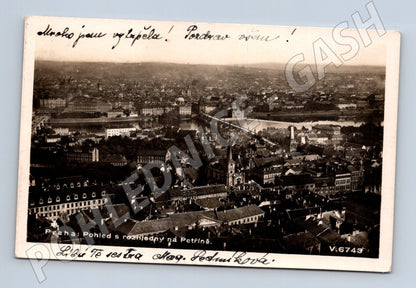 Pohlednice Praha pohled z Petřína 1931 starý motiv (M4220)