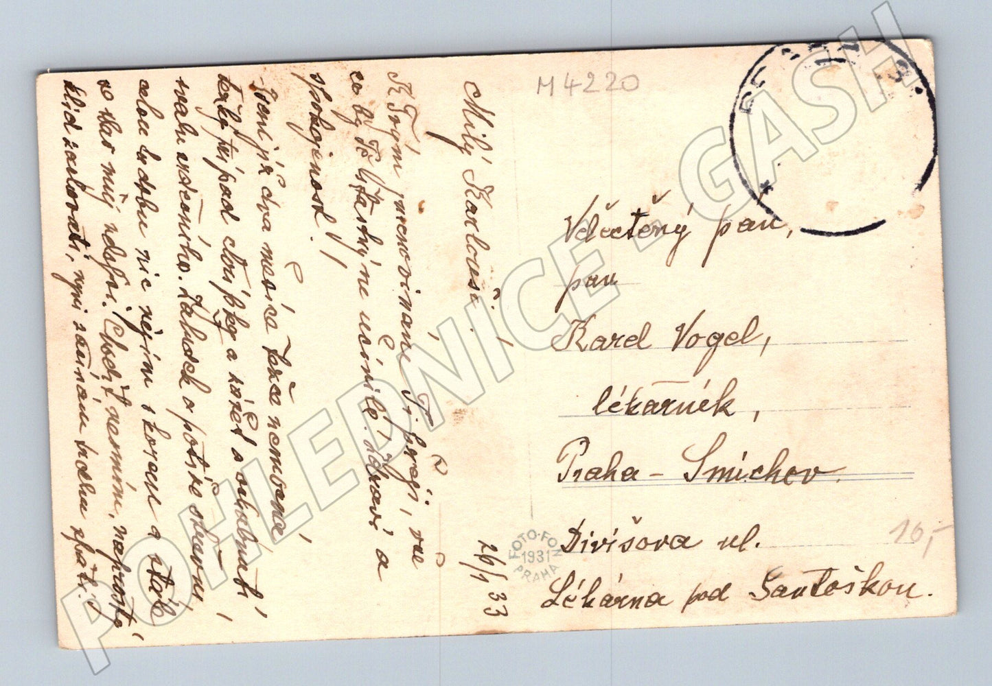 Pohlednice Praha pohled z Petřína 1931 starý motiv (M4220)