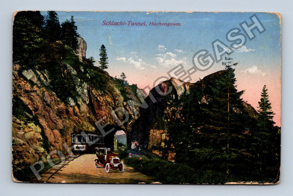 Pohlednice Schlucht-Tunnel Hochvogesen vlak automobil (M42208)