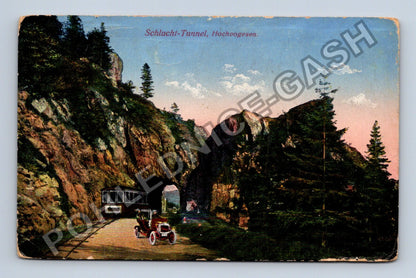Pohlednice Schlucht-Tunnel Hochvogesen vlak automobil (M42208)